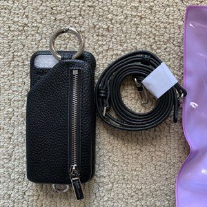 Black leather crossbody phonecase iphone 6/6s/7/8